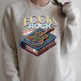 Books Rock Rock'n Roll Science Of Reading Teachers Guitar Raglan Sleeve Sweatshirt Heather Forest