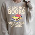 I Like My Books With a Side Of Panic Thriller Raglan Sleeve Sweatshirt Heather Forest I Like My Books With a Side Of Panic Thriller Raglan Sleeve Sweatshirt Heather Forest