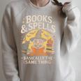 Books And Spells Witch Witches Bookish Book Reader Reading Raglan Sleeve Sweatshirt Heather Forest