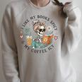 Books Spicy Coffee ICY Book Booktrovert Librarian Bookish Raglan Sleeve Sweatshirt Heather Forest