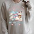 I Like My Books Spicy And My Coffee ICY Shirt Bookworm Raglan Sleeve Sweatshirt Heather Forest