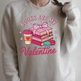 Books Are My Valentine Coquette Bow Bookworm Pink Books Raglan Sleeve Sweatshirt Heather Forest