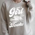 Bookworm Book Reading Just A Girl Who Loves To Read Books Raglan Sleeve Sweatshirt Heather Forest