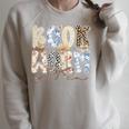 Bookworm Coquette Bow Booktrovert Reading Lover Bookish Raglan Sleeve Sweatshirt Heather Forest