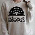Bookworm Extrovert Fun Book Lovers Reading Raglan Sleeve Sweatshirt Heather Forest