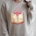 Bookworm Heart Librarian Book Nerd Library Reading Raglan Sleeve Sweatshirt Heather Forest