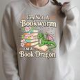 Bookworm I'm A Book Dragon Fantasy Reader Lover Bookish Raglan Sleeve Sweatshirt Heather Forest