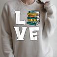 Bookworm Love Book Lover Reading Librarian Raglan Sleeve Sweatshirt Heather Forest