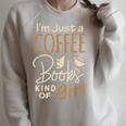Bookworm Shirt I'm Just A Coffee Books Lover Women Girl Tee Raglan Sleeve Sweatshirt Heather Forest