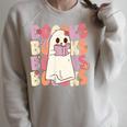 Boooks Halloween Ghost Pun Boo Books Groovy Ghost Raglan Sleeve Sweatshirt Heather Forest Boooks Halloween Ghost Pun Boo Books Groovy Ghost Raglan Sleeve Sweatshirt Heather Forest