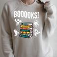 Booooks Ghost Reading Books Halloween Librarian Teacher Raglan Sleeve Sweatshirt Heather Forest Booooks Ghost Reading Books Halloween Librarian Teacher Raglan Sleeve Sweatshirt Heather Forest