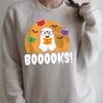 Booooks Ghost T Shirt Boo Read Books Library Raglan Sleeve Sweatshirt Heather Forest