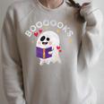 Boooooks Halloween Ghost Reading Book For Teacher & Student Men Women Kids Raglan Sleeve Sweatshirt Heather Forest