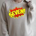 Boy Seven Superhero Comic Book Hero 7th Birthday Boy 7 Years Raglan Sleeve Sweatshirt Heather Forest Boy Seven Superhero Comic Book Hero 7th Birthday Boy 7 Years Raglan Sleeve Sweatshirt Heather Forest