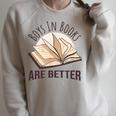 Boys In Books Are Better Raglan Sleeve Sweatshirt Heather Forest
