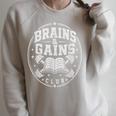 Brains And Gains Club Book Gym Lover Raglan Sleeve Sweatshirt Heather Forest Brains And Gains Club Book Gym Lover Raglan Sleeve Sweatshirt Heather Forest