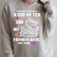Breast Cancer Think Pink Book Reading Lover Raglan Sleeve Sweatshirt Heather Forest