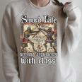 Buhurt Book Of Hours – Epic Knight Fight In Armor Buhurt Raglan Sleeve Sweatshirt Heather Forest