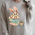 Bunny With Books And Coffee Reading Booknerd Bookish Easter Raglan Sleeve Sweatshirt Heather Forest Bunny With Books And Coffee Reading Booknerd Bookish Easter Raglan Sleeve Sweatshirt Heather Forest