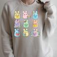 Bunny Reading Books Easter Day Teacher Librarian Book Lover Raglan Sleeve Sweatshirt Heather Forest