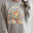 Buy Me Books And Call Me a Good Girl Reading Bookworm Raglan Sleeve Sweatshirt Heather Forest Buy Me Books And Call Me a Good Girl Reading Bookworm Raglan Sleeve Sweatshirt Heather Forest