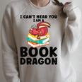 I Can't Hear You I Am a Book Dragon Reading Book Raglan Sleeve Sweatshirt Heather Forest I Can't Hear You I Am a Book Dragon Reading Book Raglan Sleeve Sweatshirt Heather Forest