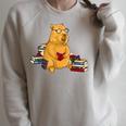 Capybara Reading Books Raglan Sleeve Sweatshirt Heather Forest