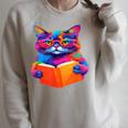 Cat Book Shirt Colorful Cat Reading Book Raglan Sleeve Sweatshirt Heather Forest Cat Book Shirt Colorful Cat Reading Book Raglan Sleeve Sweatshirt Heather Forest