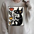 Cat Reading Book Folk Art Cozy Illustration Raglan Sleeve Sweatshirt Heather Forest Cat Reading Book Folk Art Cozy Illustration Raglan Sleeve Sweatshirt Heather Forest