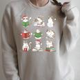 Cat Reading Book Funny Christmas Cat Book Lover Librarian Men Women Kids Raglan Sleeve Sweatshirt Heather Forest