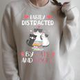 Cat Simply Distracted By Cats And Books Raglan Sleeve Sweatshirt Heather Forest