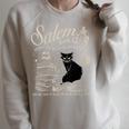 Cat Witch Salem Book Club Reading Halloween Book Lover Raglan Sleeve Sweatshirt Heather Forest