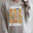 Catch Me Reading Christmas Gingerbread Man Teacher Book Raglan Sleeve Sweatshirt Heather Forest Catch Me Reading Christmas Gingerbread Man Teacher Book Raglan Sleeve Sweatshirt Heather Forest
