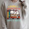 Cats And Books Easily Distracted By Cats And Books Raglan Sleeve Sweatshirt Heather Forest
