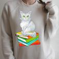 Cats And Books Lover Persian Cat For Men Women Kids Raglan Sleeve Sweatshirt Heather Forest