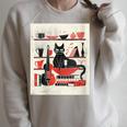 Cats Music Books Lover Essentials Red Retro Silkscreen Raglan Sleeve Sweatshirt Heather Forest Cats Music Books Lover Essentials Red Retro Silkscreen Raglan Sleeve Sweatshirt Heather Forest