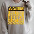 Caution I May Start Talking About Books Raglan Sleeve Sweatshirt Heather Forest