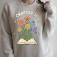 Chapter 11 Floral Book Birthday Reading Lover Raglan Sleeve Sweatshirt Heather Forest