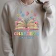 Chapter 9 Years Old 9th Birthday Butterfly Bow Book Lover Raglan Sleeve Sweatshirt Heather Forest