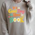 Cheerful Good Day To Read A Book Cozy Warm Bookworm Raglan Sleeve Sweatshirt Heather Forest