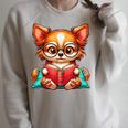Chihuahua Reading a Book Dog Raglan Sleeve Sweatshirt Heather Forest