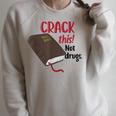Christian Quote Holy Bible Crack This Book Not Drugs Raglan Sleeve Sweatshirt Heather Forest