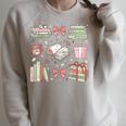 Christmas Book Lover Reading Reader Men Women Kids Xmas Raglan Sleeve Sweatshirt Heather Forest