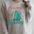 Christmas Is For Reading Books Christmas Tree Books Raglan Sleeve Sweatshirt Heather Forest