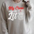 My Class Is Lit For a Book Lovers Readers Reading Raglan Sleeve Sweatshirt Heather Forest My Class Is Lit For a Book Lovers Readers Reading Raglan Sleeve Sweatshirt Heather Forest