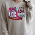 I Closed My Book To Be Here Fall Pumpkin Raglan Sleeve Sweatshirt Heather Forest