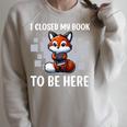 I Closed My Book Book Reader Cute Fox Book Lover Comfort Colors Crop Top Raglan Sleeve Sweatshirt Heather Forest