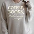 Coffee Books & Oxford Commas Funny Grammar Snob T-Shirt Raglan Sleeve Sweatshirt Heather Forest