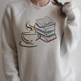 Coffee And Books Lover Bookworm Reading Library Fan Raglan Sleeve Sweatshirt Heather Forest