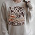 Coffee And Books Lover Quote Reading Enthusiast Raglan Sleeve Sweatshirt Heather Forest